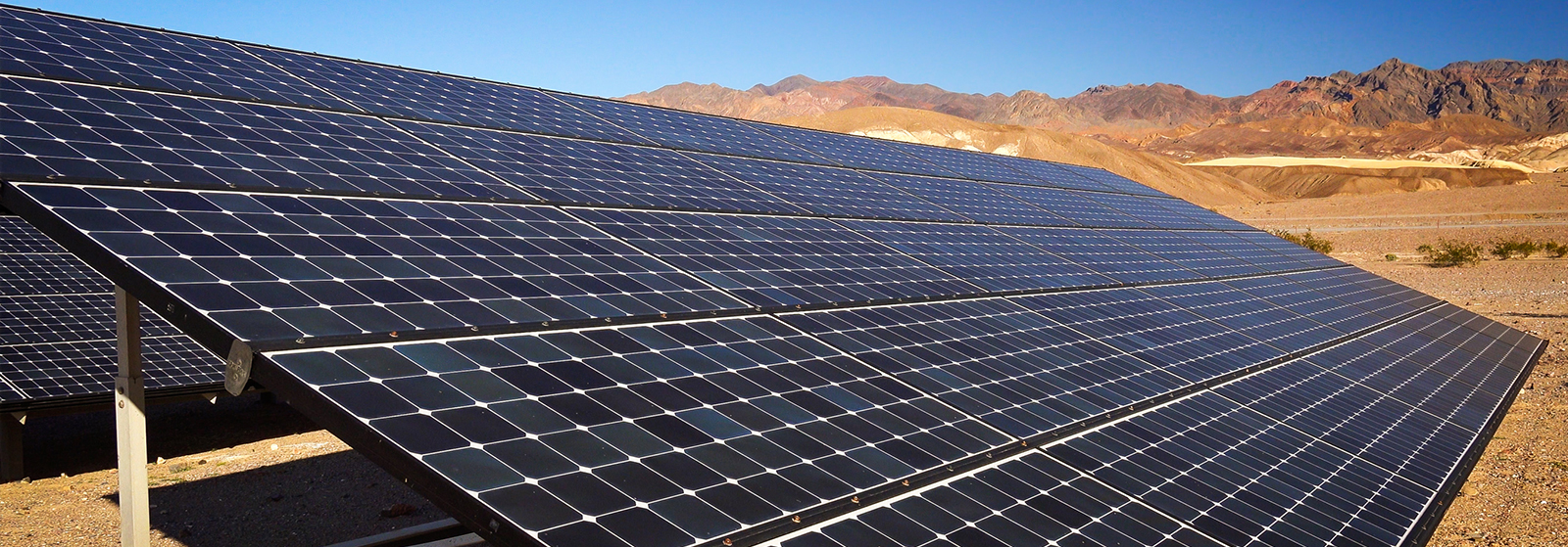 Solar panels in the middle of Arizona desert land powers local communities.